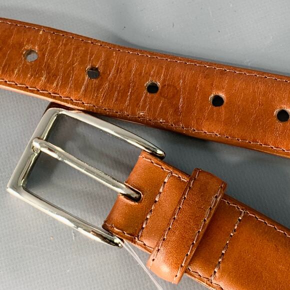 ALDEN Size 32 Brown Silver Leather Belt - Picture 8 of 9
